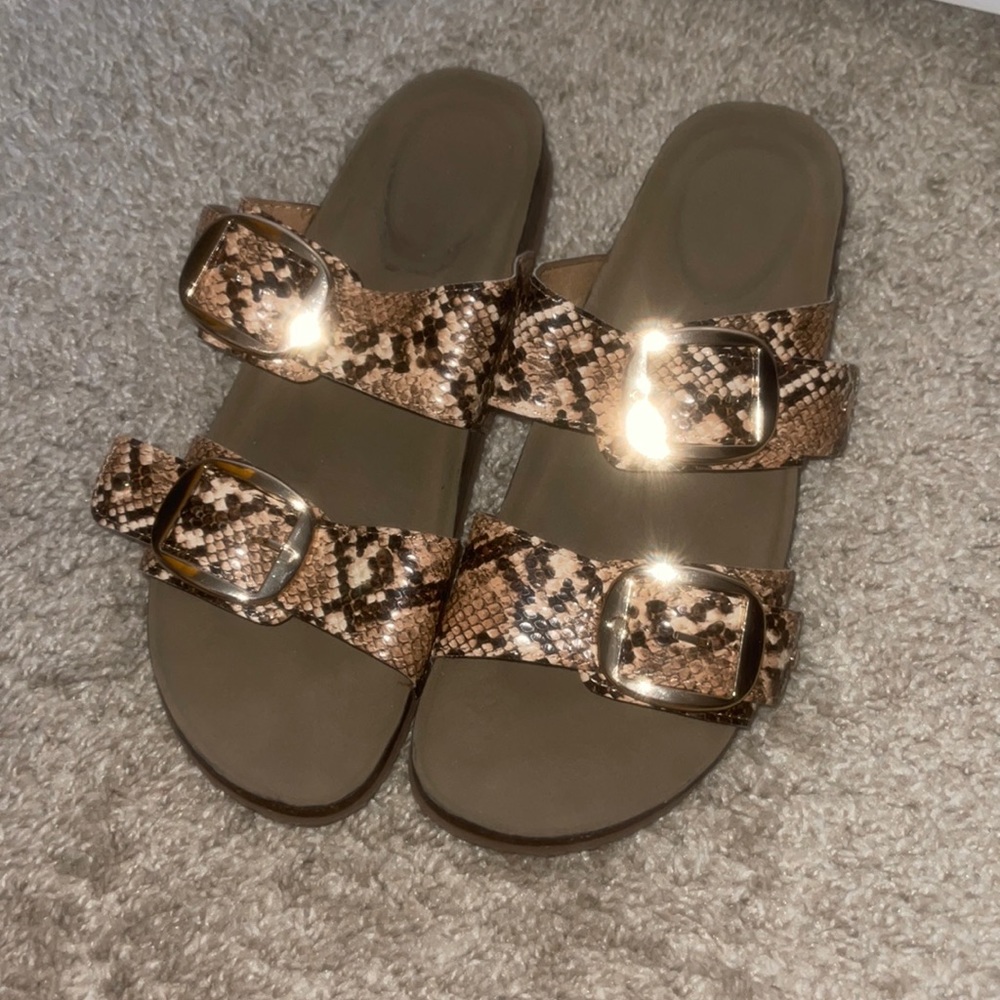 Snake skin sandals